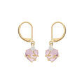 Boucles d'oreille sur Artemare : Boucles d'oreille en vermeil coeur oxyde rose motif volute et fermoir dormeuse