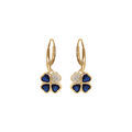 Boucles d'oreille sur Artemare : Boucles d'oreille en vermeil tr&egrave;fle et coeur 10mm oxydes bleus, fermoir dormeuse