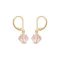 Boucles d'oreille en vermeil oxyde rose motif arbre de vie