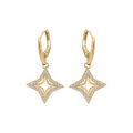 Boucles d'oreille en vermeil &eacute;toile ajour&eacute;e contour oxydes blancs sertis et fermoir dormeuse Artemare
