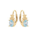 Boucles d'oreille en vermeil oxyde blanc et bleu ciel