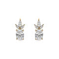 Boucles d'oreille en vermeil oxydes blancs, fermoir dormeuse