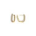 Boucles d'oreille sur Artemare : Boucles d'oreille en vermeil demi cr&eacute;oles orn&eacute;es d'oxydes blancs