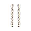 Boucles d'oreille sur Artemare : Boucles d'oreille tige pendante en vermeil avec oxydes blancs sertis longues
