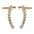 Boucles d'oreille sur Artemare : Boucles d'oreille de lobe en vermeil de forme tige arrondie par&eacute;e d'oxydes blancs sertis