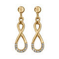 Boucles d'oreille tige en vermeil forme infini avec oxydes blancs sertis Artemare