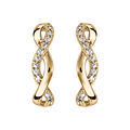 Boucles d'oreille tige en vermeil torsade d'oxydes blancs sertis