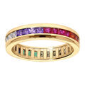 Bague en vermeil empierr&eacute;e multi couleurs