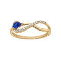 Bague en vermeil motif infini avec oxydes blancs sertis et pierre bleue Artemare