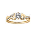 Bague crois&eacute;e en vermeil avec solitaire oxyde blanc serti 4 griffes