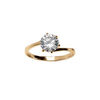 Bague en vermeil solitaire en oxyde serti 6 griffes sur monture tournante