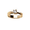 Bague crois&eacute;e en vermeil avec solitaire blanc 4 griffes Artemare