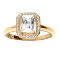 Bague en vermeil pave oxyde blanc serti avec oxydes micro sertis Artemare
