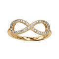 Bague en vermeil motif infini grand mod&egrave;le orn&eacute; d'oxydes blancs sertis