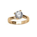 Bague solitaire en vermeil oxyde blanc serti Artemare