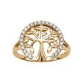 Bague en vermeil motif arbre de vie entour&eacute; d'oxydes blancs sertis Artemare