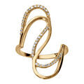 Bague en vermeil double "S" avec oxydes blancs sertis
