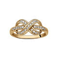 Bague envvermeil motif double infini par&eacute;s d'oxydes blancs sertis Artemare