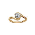 Bague en vermeil avec oxyde blanc serti 4 griffes Artemare