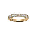 Bague en vermeil 3 rangees d'oxydes blancs sertis
