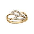 Bague en vermeil motif feuillage ajour&eacute; et par&eacute; d'oxydes blancs sertis Artemare