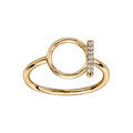 Bague en vermeil avec cercle et barrette orn&eacute;e d'oxydes blancs sertis Artemare