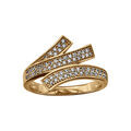 Bague en vermeil 3 barrettes d'oxydes blancs sertis Artemare