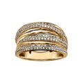 Bague en vermeil multi rangs avec oxydes blancs sertis