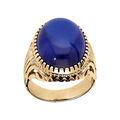 Bague en vermeil mixte cabochon zirconium bleu