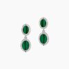 Histoire d'Or Boucles D'Oreilles Pendantes Margot Argent Blanc Malachite Oxyde De Zirconium