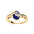 Bague en vermeil avec oxyde bleu royal et volute d'oxydes blancs Artemare