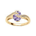 Bague en vermeil avec oxyde violet et volute oxydes blancs