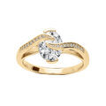 Bague en vermeil avec oxyde blanc et volute d'oxydes blancs
