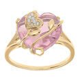 Bague en vermeil coeur avec oxyde rose avec volute Artemare