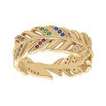 Bague en vermeil plume 7mm et oxydes multi couleurs Artemare