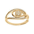 Bagues sur Artemare : Bague en vermeil volute rond central et oxydes blancs sertis