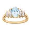 Bagues sur Artemare : Bague en vermeil avec oxyde blanc et bleu ciel