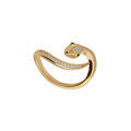 Bagues sur Artemare : Bague en vermeil serpent avec oxydes blancs sertis