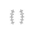 Boucles d'oreille sur Artemare : Boucles d'oreille tige en argent rhodi&eacute; cinq oxydes blancs sertis