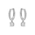 Cr&eacute;oles en argent rhodi&eacute; articul&eacute;es avec un oxyde blanc Artemare