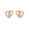 Boucles d'oreille en argent dor&eacute; coeur pav&eacute; d'oxydes blancs Artemare