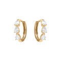 Boucles d'oreille sur Artemare : Cr&eacute;oles en argent dor&eacute; articul&eacute;e trois oxydes blancs