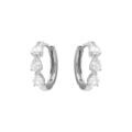Cr&eacute;oles en argent rhodi&eacute; articul&eacute;e trois oxydes blancs