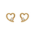 Boucles d'oreille tige en argent doré coeur un oxyde blanc serti Boucles d'oreille sur Artemare : Boucles d'oreille tige en argent doré coeur un oxyde blanc serti