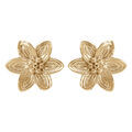 Boucles d'oreille tige en argent dor&eacute; motif fleur Artemare