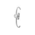 Boucles d'oreille sur Artemare : Boucles d'oreille unitaire tige en argent rhodi&eacute; un oxyde blanc serti aspect piercing 2et 3&egrave;me trou
