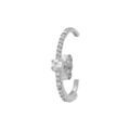 Boucles d'oreille tige en argent rhodi&eacute; unitaire oxydes blancs sertis aspect piercing 2 & 3eme trou