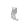 Boucles d'oreille sur Artemare : Boucles d'oreille tige en argent rhodi&eacute; unitaire trois rangs avec oxydes blancs sertis