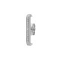 Boucles d'oreille unitaire tige en argent rhodi&eacute; tige barrette d'oxydes blancs sertis aspect piercing 2 & 3eme trou