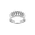 Bague ruban incurv&eacute; en argent platin&eacute; pav&eacute;e d'oxydes blancs sertis Artemare